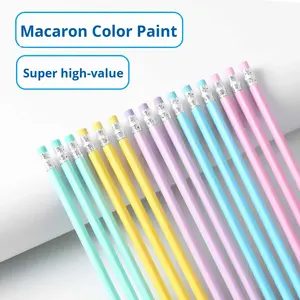 Macaron bûche HB crayon <span class=keywords><strong>couleur</strong></span> bonbon tilleul <span class=keywords><strong>triangulaire</strong></span> pôle dessin animé étudiant crayon pour enfants bonne prise Posture <span class=keywords><strong>crayons</strong></span> standard - Product Image 4