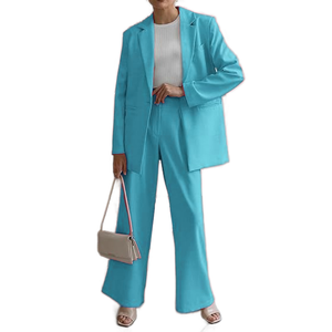 Nuevo Conjunto de Traje Casual de Moda para Mujer, con un Botón, Manga Larga, Pantalones Largos Holgados - Product Image 3