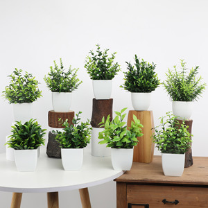 Plantes artificielles en pot Guanyi 20 cm, décorations d'intérieur en eucalyptus, fausses fleurs, ensemble combiné de bonsaïs artificiels - Product Image 3