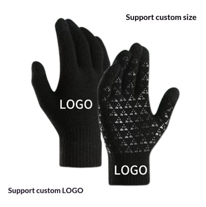 Wholesale Custom Logo Jacquard Anti-Slip Windproof Winter Knitted <strong>Gloves</strong> Thickened Full Fingers <strong>Touchscreen</strong> Daily Outdoor Use - Product Image 1