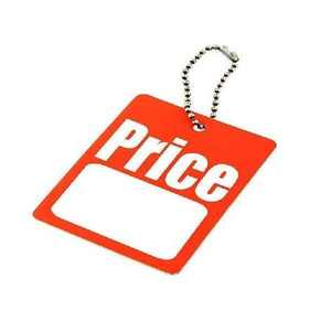 Étiquettes suspendues en papier imprimé pour vêtements, chaussures et accessoires, avec fenêtre de prix et attache chaîne pour usage en magasin - Product Image 3