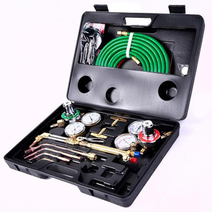 Kit portátil de soldadura y corte oxiacetilénico estilo americano con manómetros y mangueras para trabajos en metal - Product Image 3