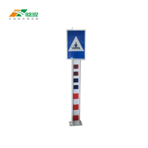 Poste de Advertencia de Tráfico Solar con Pantalla LED Intermitente, Montaje en Suelo, IP65, Acero Reflectante Q235 - Product Image 3
