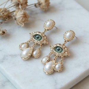 Boucles d'oreilles pendantes en alliage de zinc, imitation perle, forme goutte d'eau, serti clos, bijoux de fête pour femme - Product Image 5