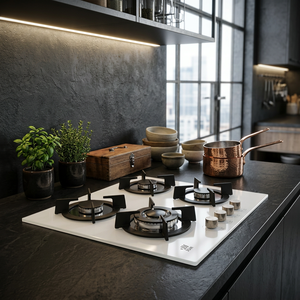 European Style 4 Burner Glass Gas <b>Stove</b> with Flame Failure Protection and Easy Clean Surface - Product Image 1