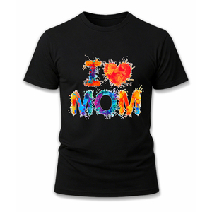 Camiseta con cuello redondo para hombre y mujer, I Love My Mom, I Heart My Mom, para el día de la madre - Product Image 1