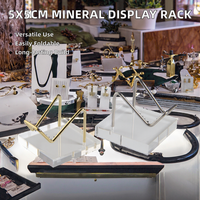 Support de présentation pliable moderne en métal pour cristaux, pierres, agates, fossiles, coraux et bijoux - Autoportant et poli