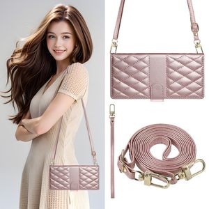 Lanière diamant mouton portefeuille étui en cuir pour <span class=keywords><strong>Iphone</strong></span> 16 15 Plus 14 13 Mini 12 11 PRO MAX X XS <span class=keywords><strong>XR</strong></span> 6 7 8 <span class=keywords><strong>bandoulière</strong></span> dame couverture - Product Image 2