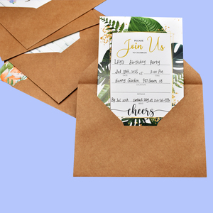 Hoa cô dâu tắm thẻ, mộc mạc sinh nhật mời với phong bì và dán trống cho chữ viết tay - Product Image 3