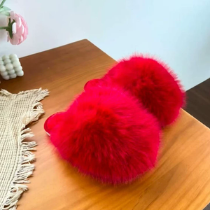 Phụ Nữ Sang Trọng Của <span class=keywords><strong>Faux</strong></span> <span class=keywords><strong>Fur</strong></span> Dép Đi Trong Nhà Hot Bán Lớn Giả Fox Lông Thiết Kế Ấm Nhà Phẳng Dép Cho Mùa Đông Ngoài Trời Trong Nhà Sử Dụng - Product Image 4