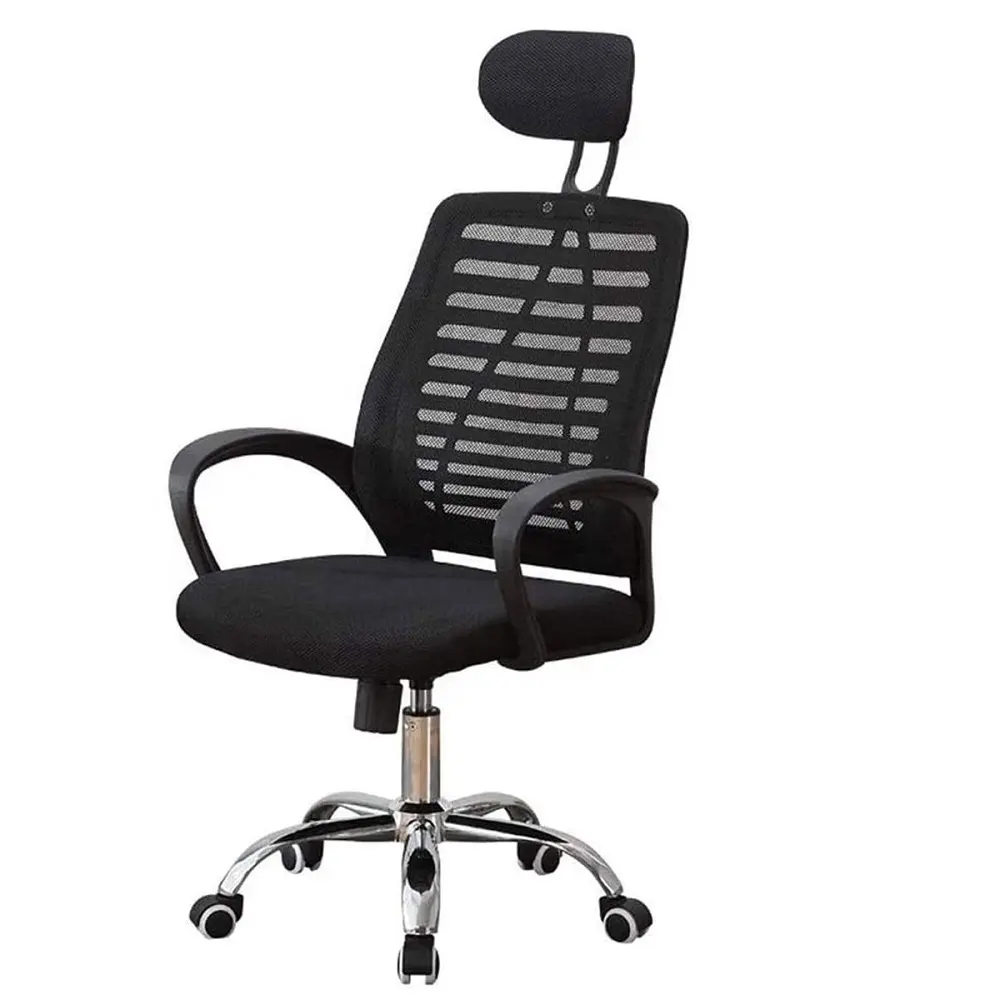 Deri sırt ve koltuk ve sabit plastik kol dayama ile yönetici ofis koltuğu ev bilgisayarı fileli sandalye