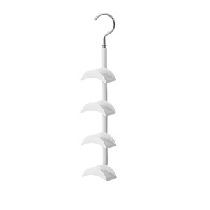 Clothing Organizer Tie Hanger With 4 Hooks For Wardrobe Storage <b>White</b> - Product Image 5
