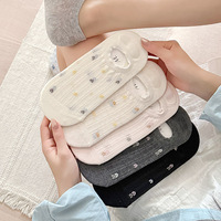 Chaussettes basses invisibles pour femmes, ultra-fines, en maille respirante, à fleurs, antidérapantes, en coton, style preppy, pour l'été