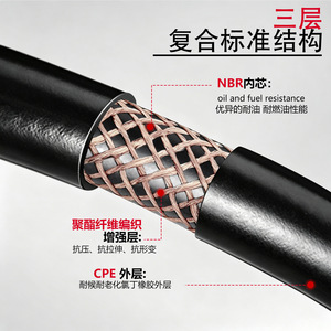 Tuyau en caoutchouc nitrile Linxiang 3/8 po 20 pi résistant aux huiles et aux carburants pour moteur automobile avec manchon de serrage - Product Image 3