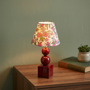 Lámpara de Mesa Clásica Decorativa para el Hogar, Hecha a Mano con Pantalla de Tela Floral Multicolor, Decoración para Dormitorio, Precio al por Mayor - Product Image 1