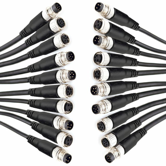 M8 Male Cable Vertical Female 3pin 4pin M8 3-pin 4-pin Plug 3 4 5 6 8 Pin M8 Circular Connector with Molding M8 Cable