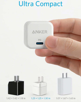 Pengisi Daya USB C Anker 20W Pengisi Daya Cepat dengan Colokan Lipat PowerPort III 20W Pengisi Daya Kubus untuk iPhone adaptor anker 20w