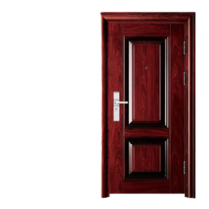 Stile moderno 7cm porta di sicurezza in acciaio grano di legno ingresso rosso porta dell'ufficio per interni per il noleggio appartamento uso porta singola - Product Image 2