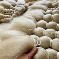Extensions de cheveux 2026, 100% poils de queue de yak, couleur blanche naturelle, 24''-26''