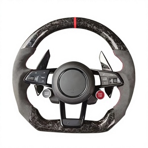 Volant sport en cuir et fibre de carbone forgée pour <span class=keywords><strong>Audi</strong></span> RS3 8Y RS4 RS5 B9.5 <span class=keywords><strong>2020</strong></span>+ - Personnalisé et chauffant - Product Image 1