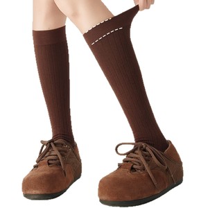 Calcetines hasta la rodilla para mujer, color sólido, antipilling, transpirables, de fibra de poliéster, para otoño e invierno - Product Image 3