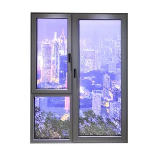 Manufacturer direct sale soundproof customized size aluminum tilt turn windows with SS mesh