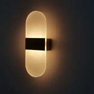 Home Decor wall luxury light indoor acrilico ad angolo retto nero soggiorno corridoio scale 6W LED applique da parete