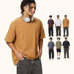 T-shirt surdimensionné personnalisé coton lourd fabricants OEM unisexe sérigraphie été 260 Gsm hommes t-shirt - Product Image 1