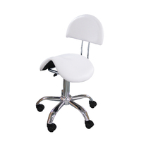 Chaise de salon Tomspa Master avec dossier en cuir synthétique blanc pour salon de manucure et salon de beauté, hauteur réglable TS-3208