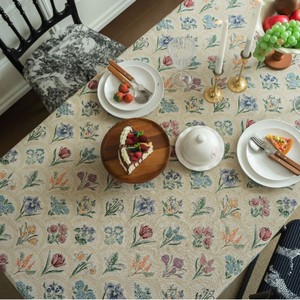 Jacquard Tablecloth French Vintage Green Plant Dining Tablecloth Jacquard Rectangular <strong>Table</strong> Cover - Product Image 5