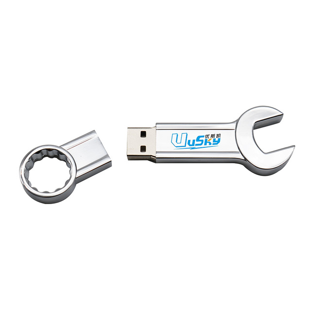 Spanner Wrench Silver Metal Cle USB Flash Drive 64GB 4GB 8GB 16GB 32GB Memory Stick Pendrive 3.0 USB Disk Key Storage Gadgets