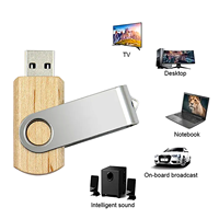 Clé USB pivotante en bois et métal, design rotatif, gravure au laser, logo personnalisé, clé USB pour cadeaux d'entreprise