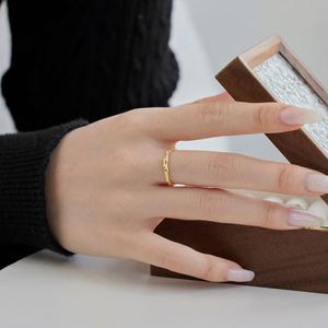 Dylam <b>Dainty</b> S925 Silver Rhodium 18K Gold Plated 5A Cubic Zirconia Texture Open Adjustable Women Fine Jewelry <b>Rings</b> - Product Image 4