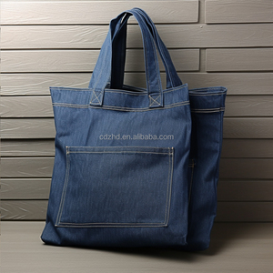 <span class=keywords><strong>Bolso</strong></span> Vaquero al por Mayor, Diseño Personalizado de Fábrica, Logotipo Personalizado, Hecho a Mano, Gran Capacidad, <span class=keywords><strong>Bolso</strong></span> Tote de Lona Básico en Blanco, de Algodón y Mezclilla - Product Image 1