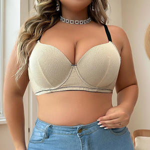 Para <span class=keywords><strong>Amazon</strong></span> New Plus Size Sujetador sin costuras con aros Cómodo cierre frontal Transpirable Todos los días Sujetador push-up Fuente sólida - Product Image 2