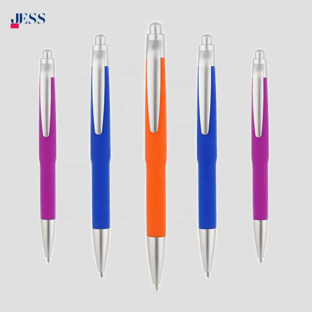 Soft Touch Matte Rubber Coated Cheap Click Plastic Ball Pen with Logo for Hotel