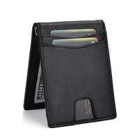 Minimalist ische RFID-Blockierung Front tasche Bifold Herren Slim Inside Money Clip Leder Geldbörsen