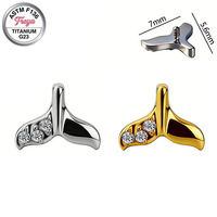 Freya Leaf Clover Earrings Tragus Daith Korean Fine Earrings for Women Implant Grade Titanium Piercing Jewelry Labret Stud Rings