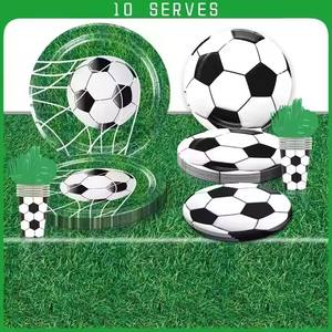<span class=keywords><strong>Kit</strong></span> de Artículos para Fiesta de Fútbol, Juego de Vajilla Desechable para 10 Personas, Incluye Platos para Cena, Platos para Postre, Servilletas, Tenedores, Mantel, Niño - Product Image 2