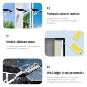 ไฟถนนพลังงานแสงอาทิตย์ LED พลังงานสูงพร้อม IP66กันน้ำ | โครงสร้างอลูมิเนียมหล่อตายควบคุมระยะไกลสำหรับการใช้งานทางหลวง - Product Image 3