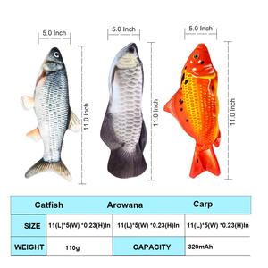 Peluche réaliste de poisson souple, jouet interactif amusant pour animaux de compagnie, qui bouge et qui remue la queue - Product Image 4