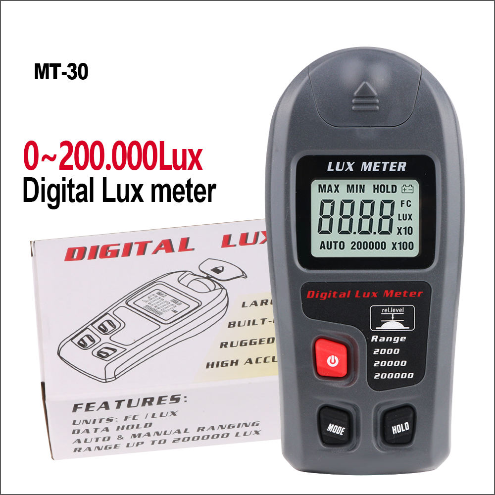 Luxmètre Numérique, 0-100,000 Illuminomètre Numérique LCD Affichage Light Meter Test Precision Elevee Environnemental Illuminometre Sans Batterie Inclus Guazhuni 92161414