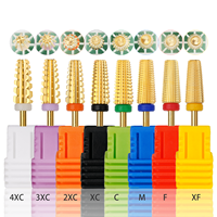 Le plus récent foret à ongles en carbure doré 5 en 1 utilisation à rotation bidirectionnelle pour les gauchers et les droitiers-enlever rapidement l'acrylique