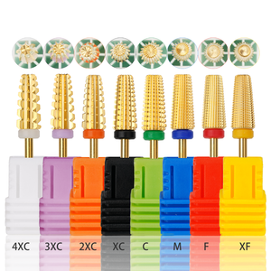 Le plus récent foret à ongles en carbure doré 5 en 1 utilisation à rotation bidirectionnelle pour les gauchers et les droitiers-enlever rapidement l'acrylique - Product Image 2