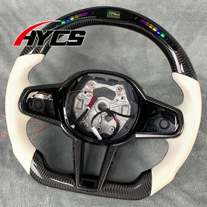 Volant en cuir blanc et fibre de carbone avec affichage LED personnalisé du régime moteur pour BMW <span class=keywords><strong>CS</strong></span> M2 <span class=keywords><strong>M3</strong></span> M4 M5 F10 F20 F30 <span class=keywords><strong>F80</strong></span> F90 G20 G30 G80 G82 - Product Image 2