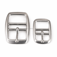 Boucles en métal de bonne qualité à double barre avec attache simple pour ceinture en cuir, 2 tailles