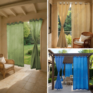 Midnight Green Eyelet Outdoor <b>Curtains</b> 180 GSM with Rich Deep Green Tones and Elegant Light Filtering Fabric for Premium Balcony - Product Image 4