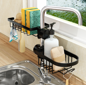 Support de rangement métallique en gros en acier inoxydable 201 pour éponges, torchons, accessoires de finition, égouttoir et support de robinet - Product Image 2