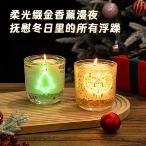 Vela aromática personalizada con luz LED, vaso transparente con base curva, venta al por mayor, regalo romántico para el Día de San Valentín, adorno. - Product Image 5