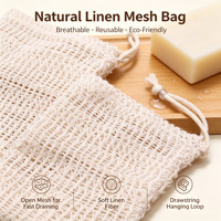Sac moussant écologique en sisal pour savon et shampoing solide 14*9cm – Nettoyage corporel et massage de la peau
